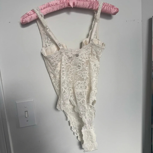 Elegant Vintage Lace Bodysuit in White Fairycore angelcore coquette dreamy 34B - Picture 7 of 8